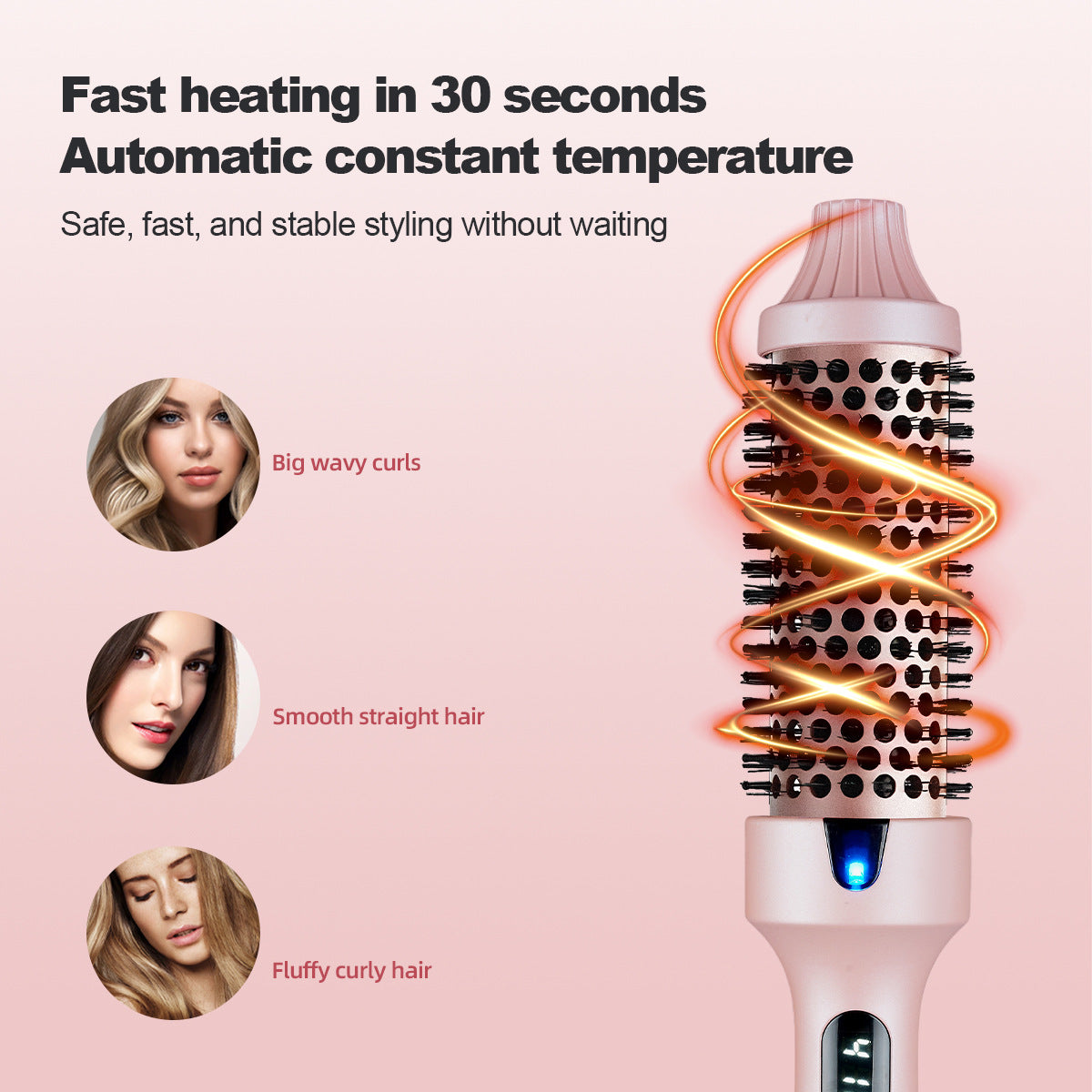 Blowout Boost 1.5" Ionic Thermal Brush - Adjustable Heat Up to 420°F, LED Display