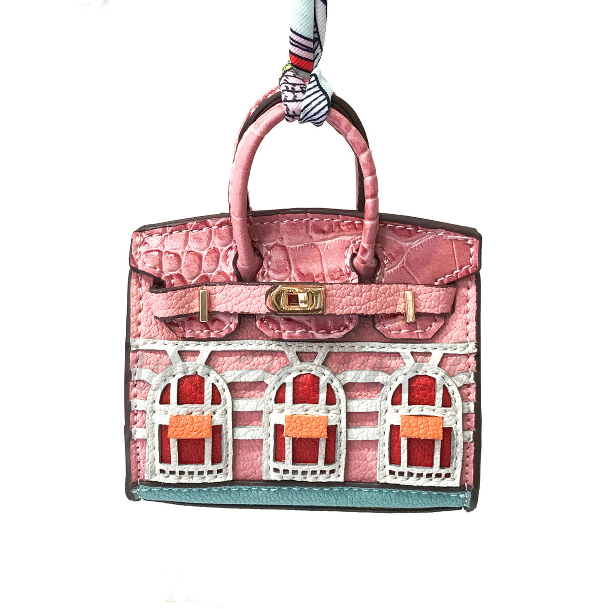 Mini House-Shaped Protective Case for Wireless Earbuds, Keys, and Small Items - Dual-Use Keychain Pouch with Fun Cartoon Print