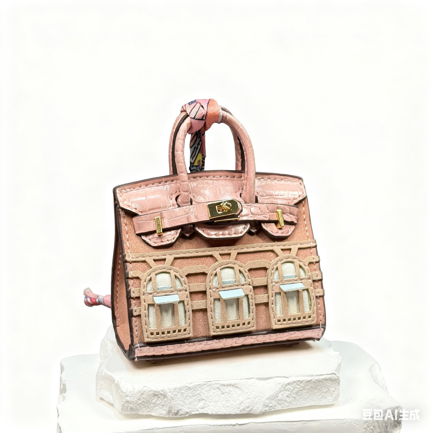 Mini House-Shaped Protective Case for Wireless Earbuds, Keys, and Small Items - Dual-Use Keychain Pouch with Fun Cartoon Print
