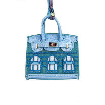 Mini House-Shaped Protective Case for Wireless Earbuds, Keys, and Small Items - Dual-Use Keychain Pouch with Fun Cartoon Print