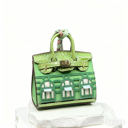 Mini House-Shaped Protective Case for Wireless Earbuds, Keys, and Small Items - Dual-Use Keychain Pouch with Fun Cartoon Print