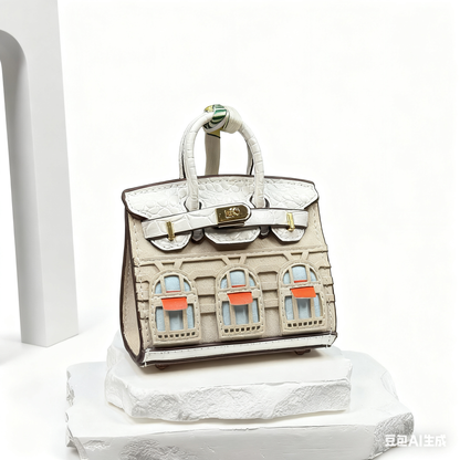 Mini House-Shaped Protective Case for Wireless Earbuds, Keys, and Small Items - Dual-Use Keychain Pouch with Fun Cartoon Print